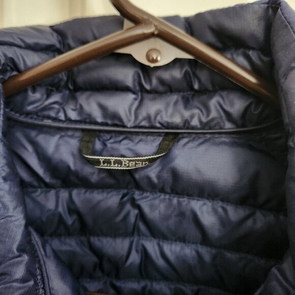 LL Bean Ultralight 850 Down Sweater Quilted Puffer Jacket Blue Womens Small Coat - Picture 7 of 8